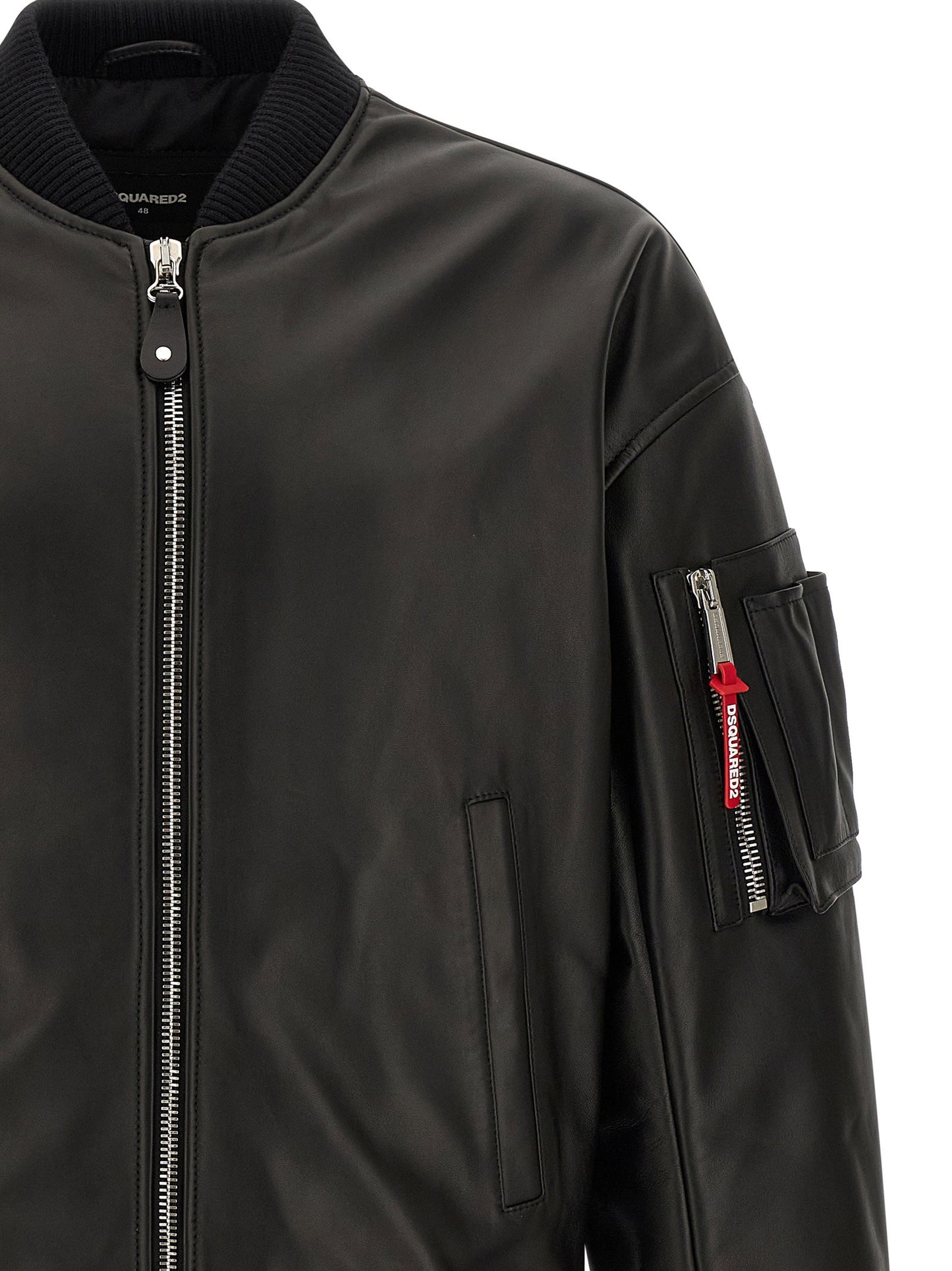 Dsquared2 Leather Bomber Jacket
