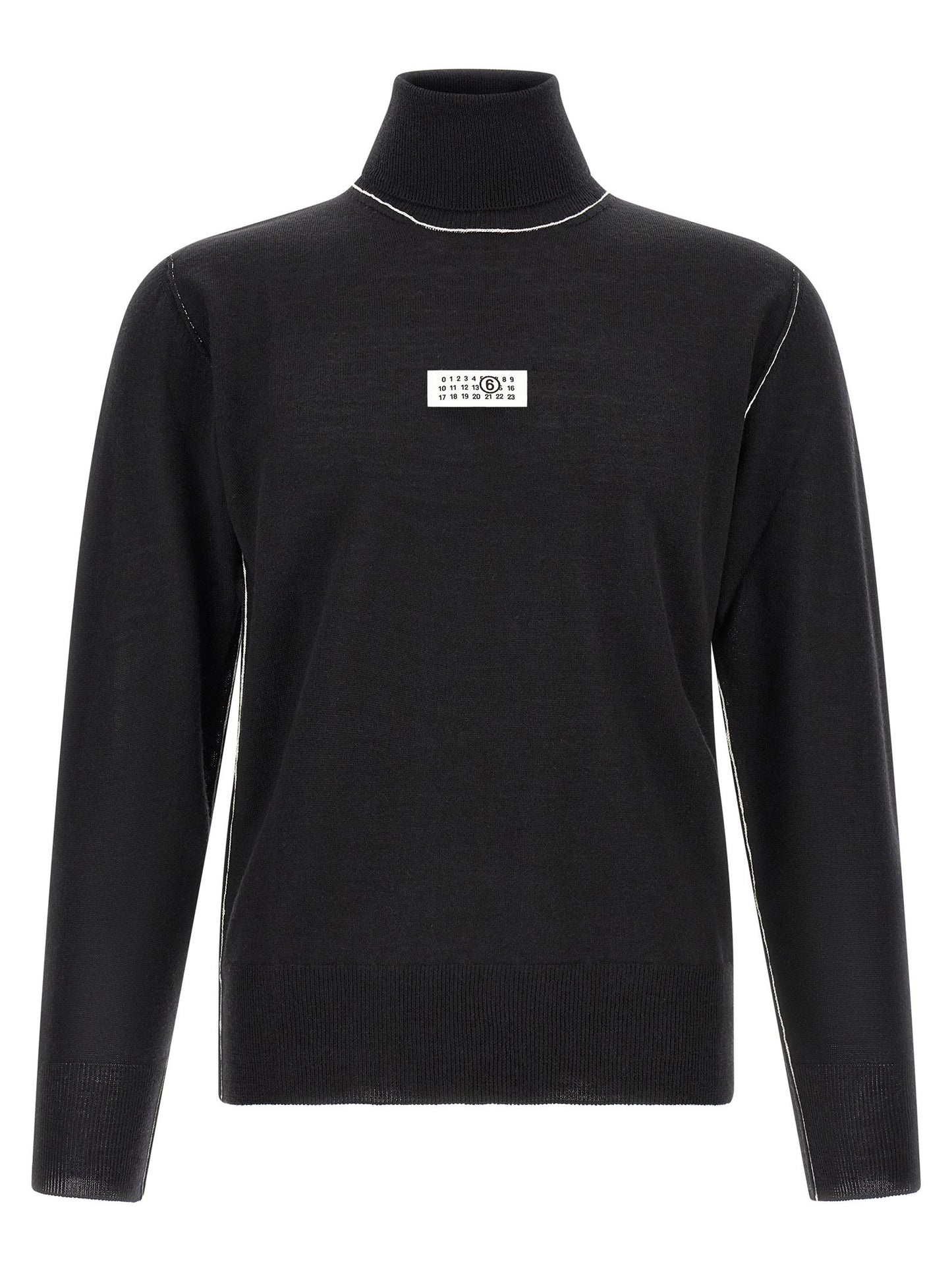 Mm6 Maison Margiela Turtleneck Sweater With Contrast Stitching