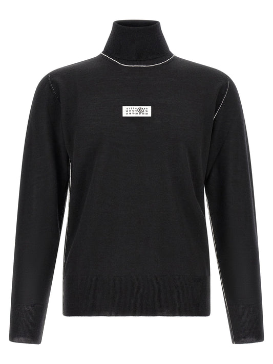 Mm6 Maison Margiela Turtleneck Sweater With Contrast Stitching