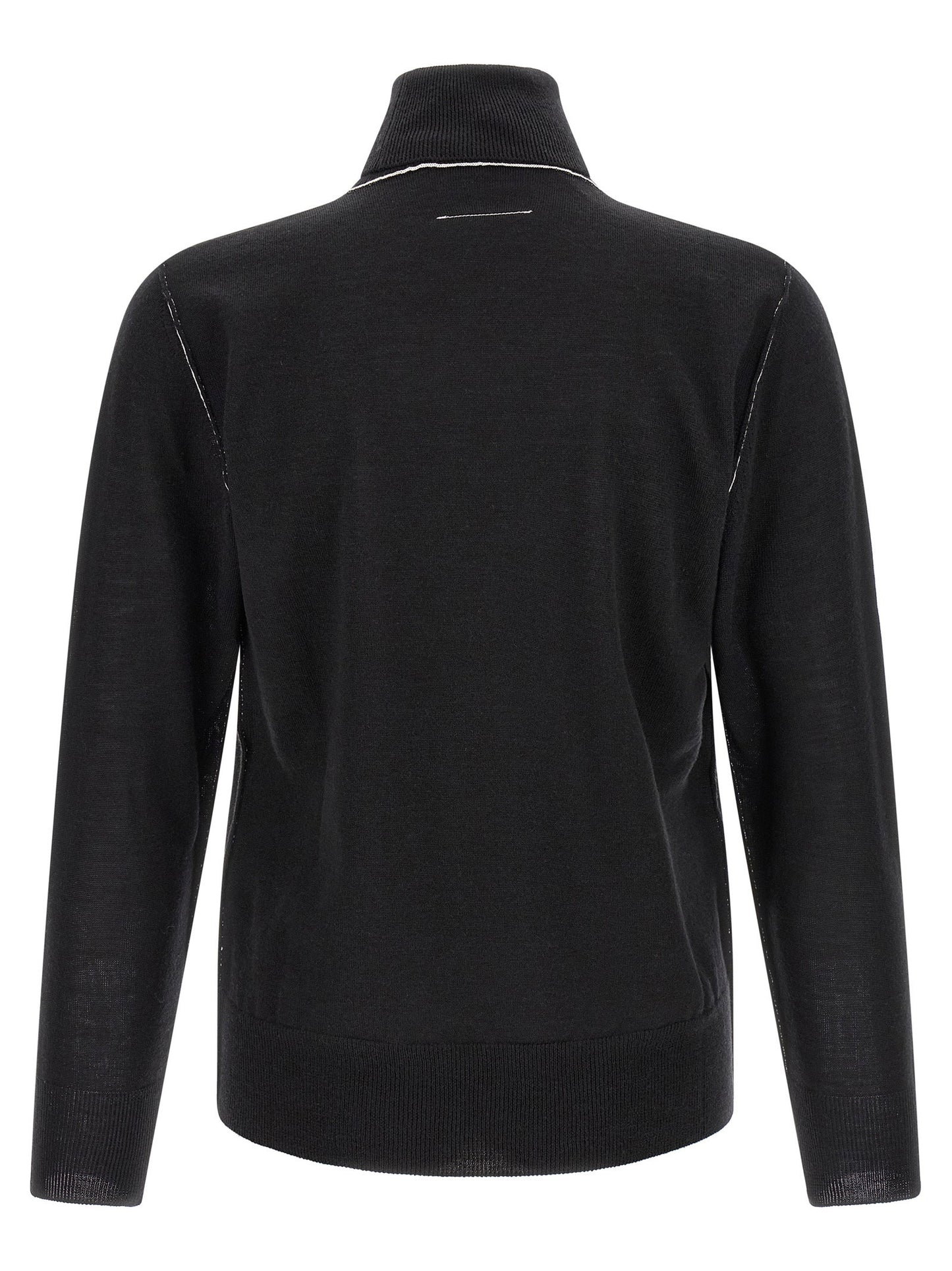 Mm6 Maison Margiela Turtleneck Sweater With Contrast Stitching