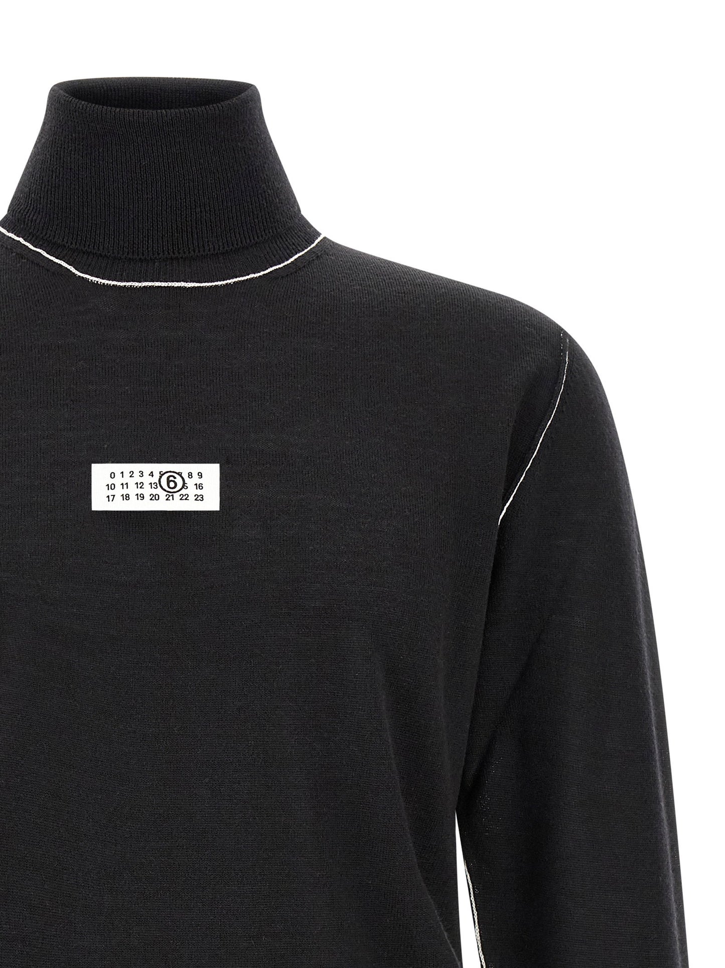 Mm6 Maison Margiela Turtleneck Sweater With Contrast Stitching