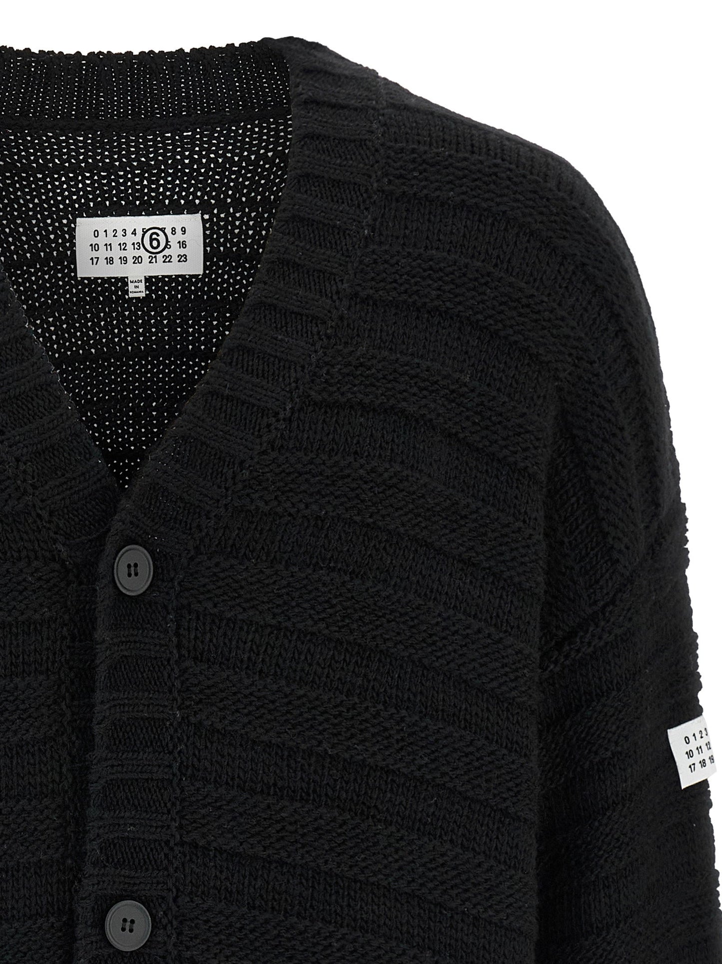 Mm6 Maison Margiela Distressed Wool Cardigan