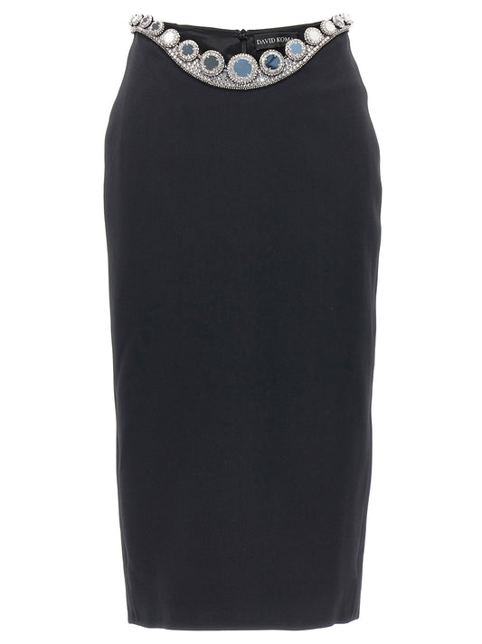 David Koma Puffer Circle Embroidery Skirt