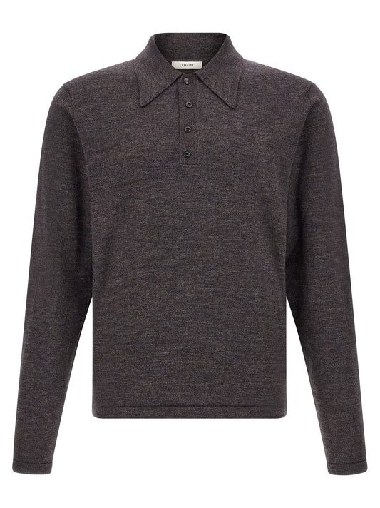 Lemaire Mouliné Wool Polo Shirt