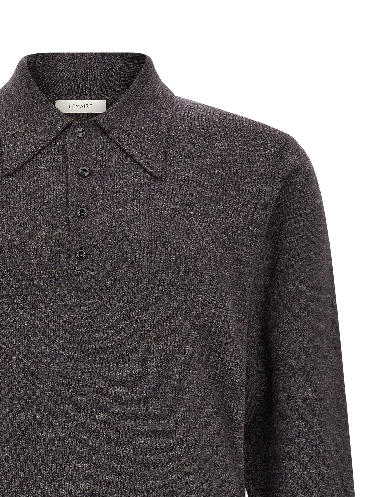 Lemaire Mouliné Wool Polo Shirt