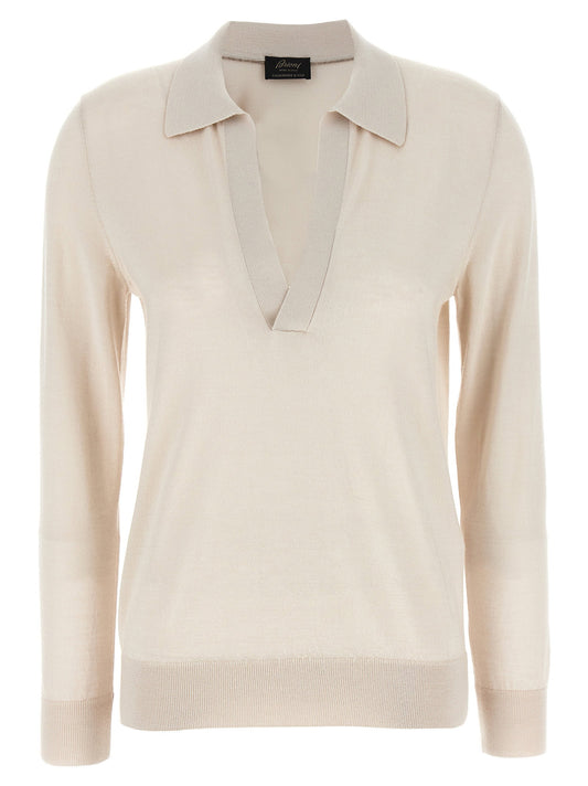 Brioni Cashmere And Silk Polo Shirt