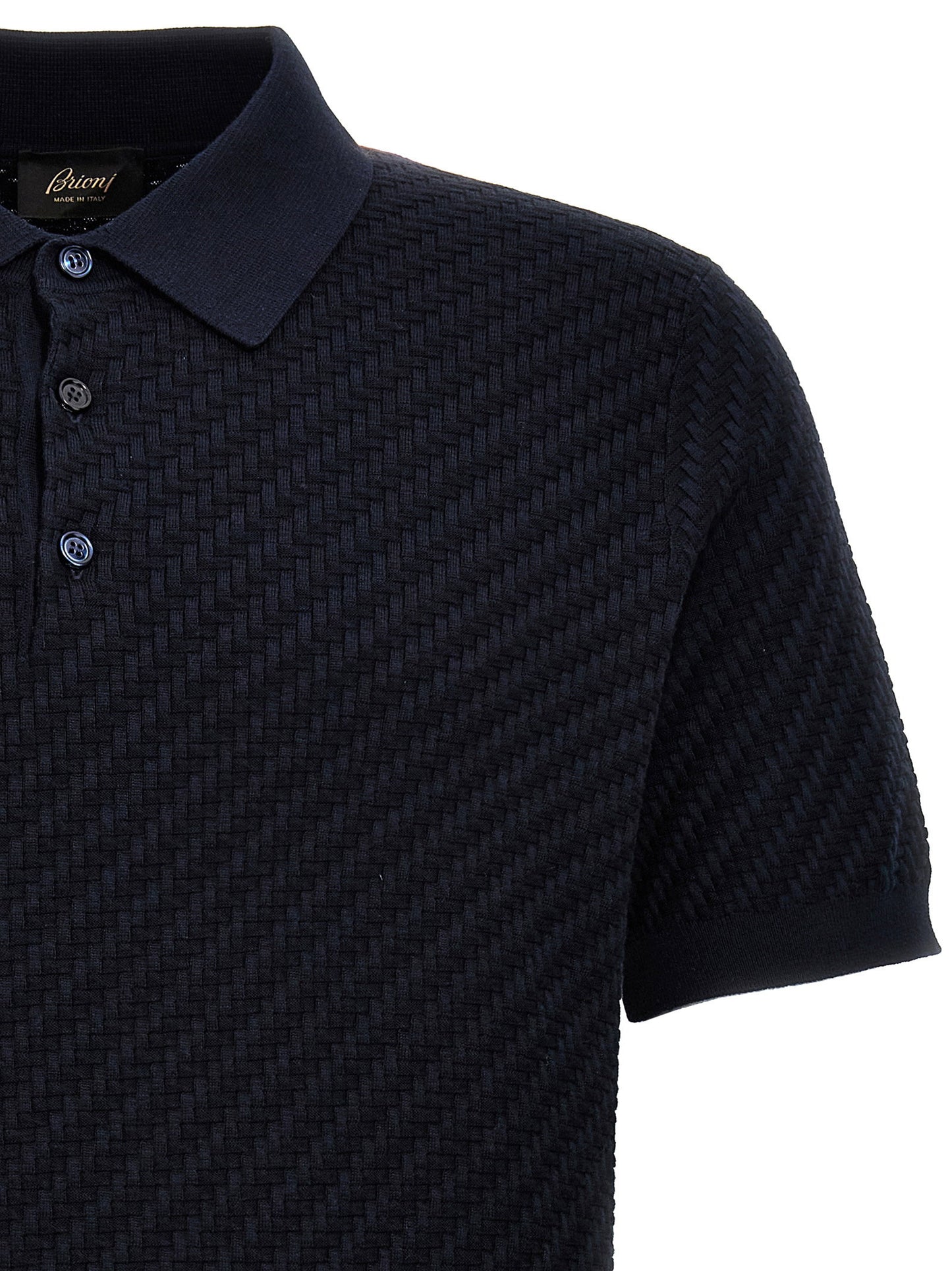 Brioni Woven Knit Polo Shirt