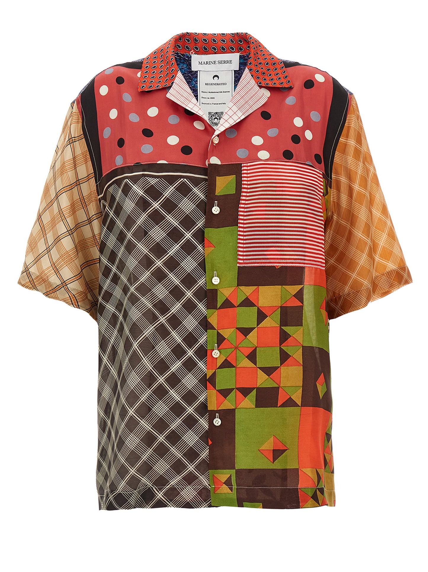 Marine Serre Regenerated Silk Scarves Bowling Shirt