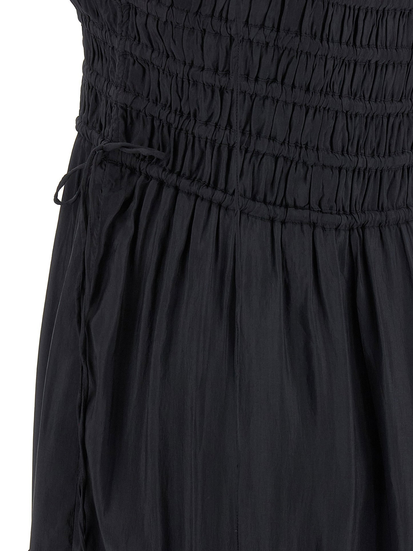 Ganni Black Smock Tie Dress