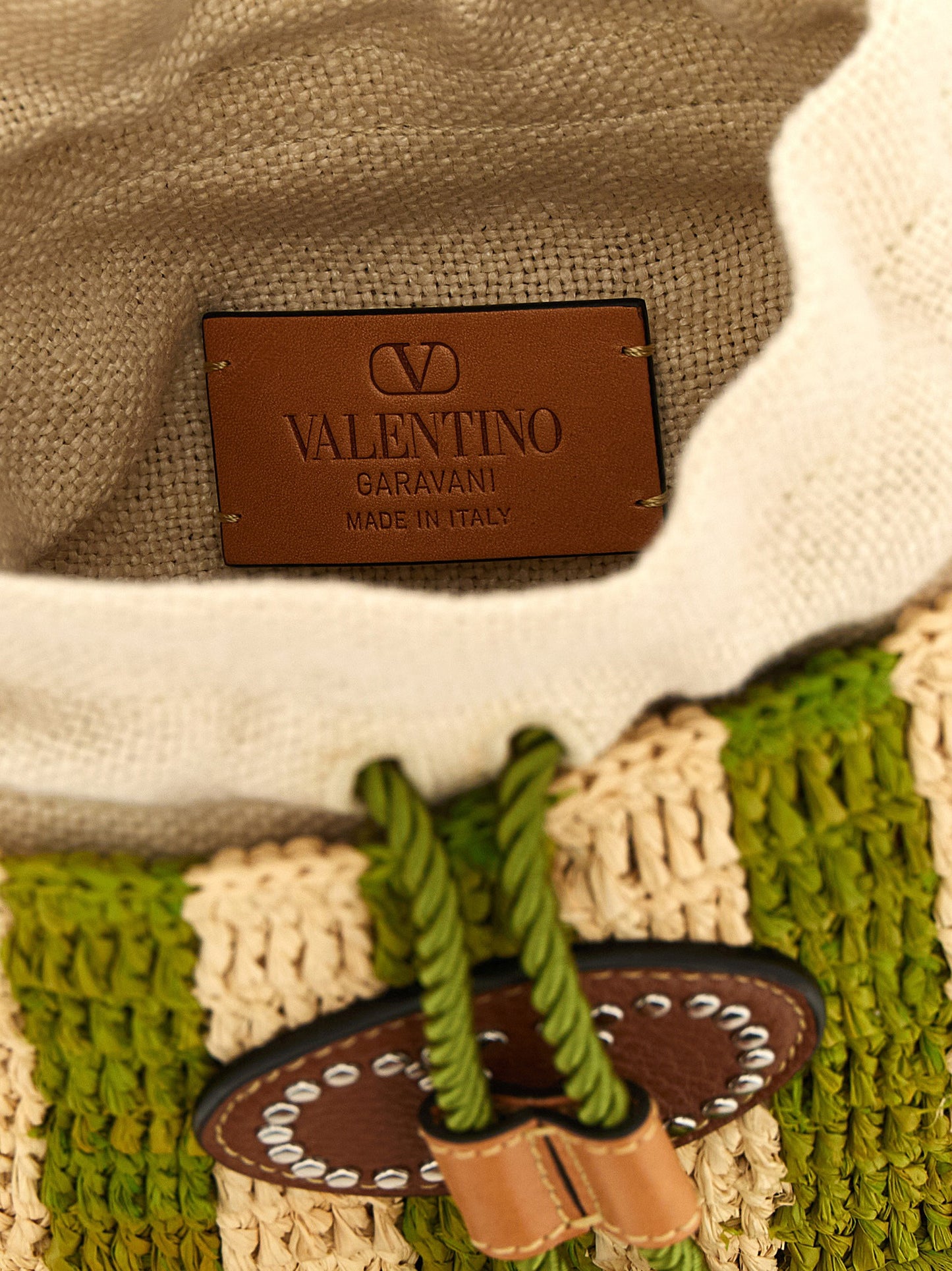 Valentino Garavani Raffia Small Bucket Bag