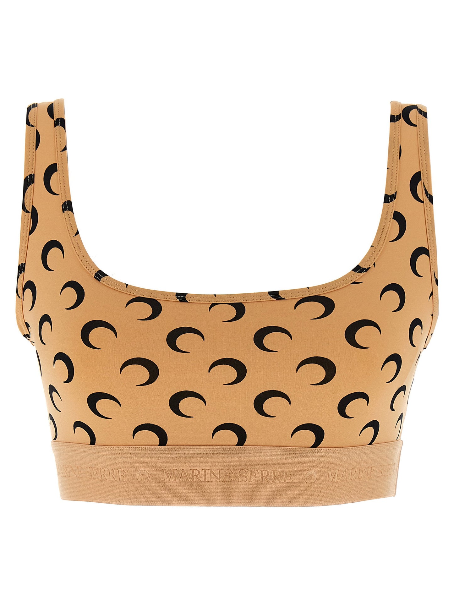 Marine Serre Moon Printed Jersey Cropped Top