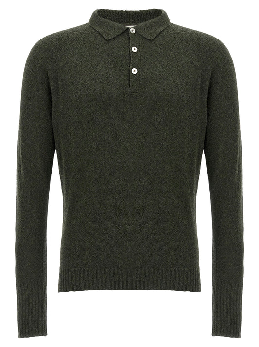 Ma'ry'ya Bouclé Cotton Polo Shirt