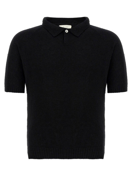 Ma'ry'ya Bouclé Cotton Polo Shirt